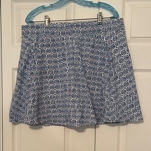 Talbots Blue and White Patterned Women's Skort 1X